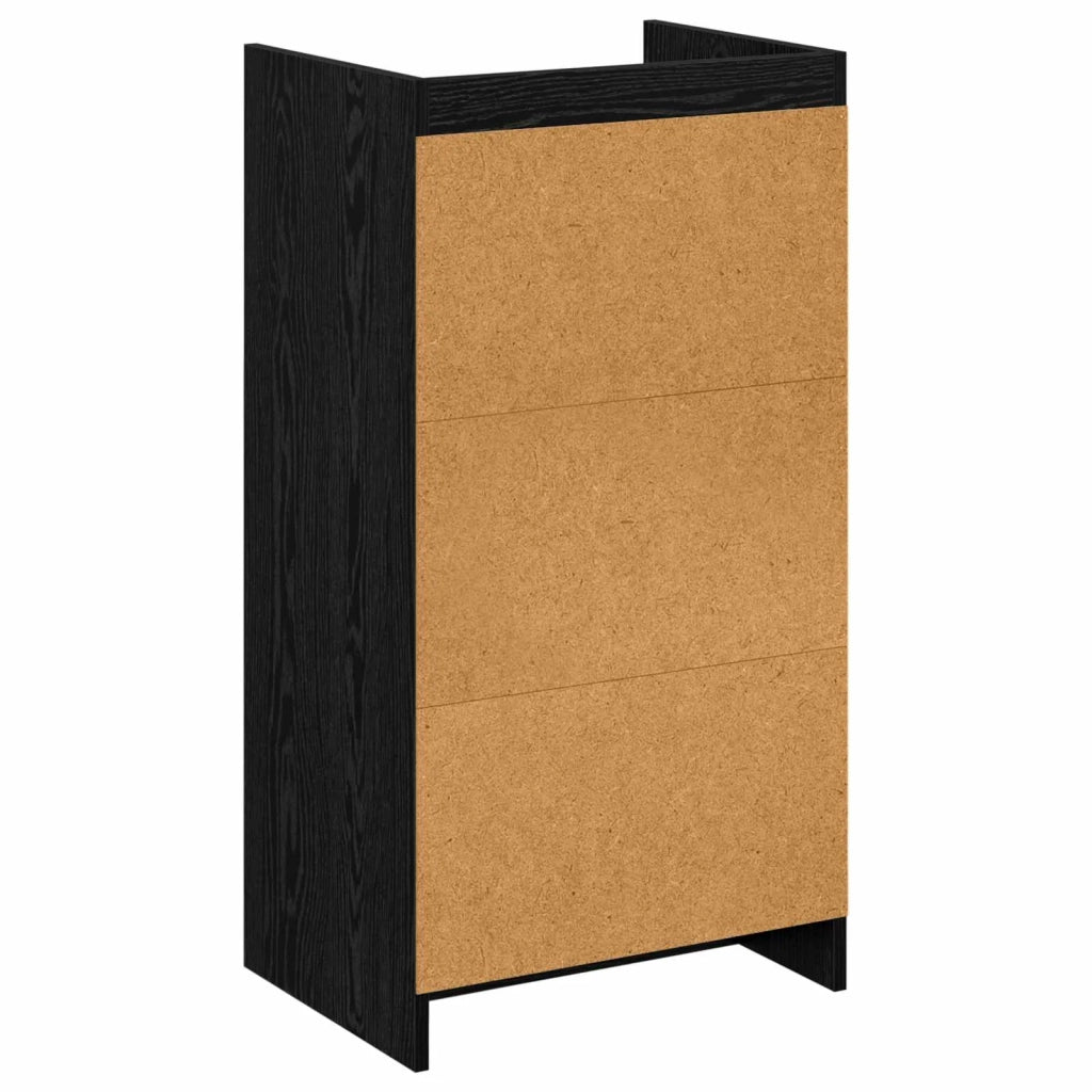Mobile per scarpe con cassetto Rovere Nero 48 x 36 x 92 cm 8011348