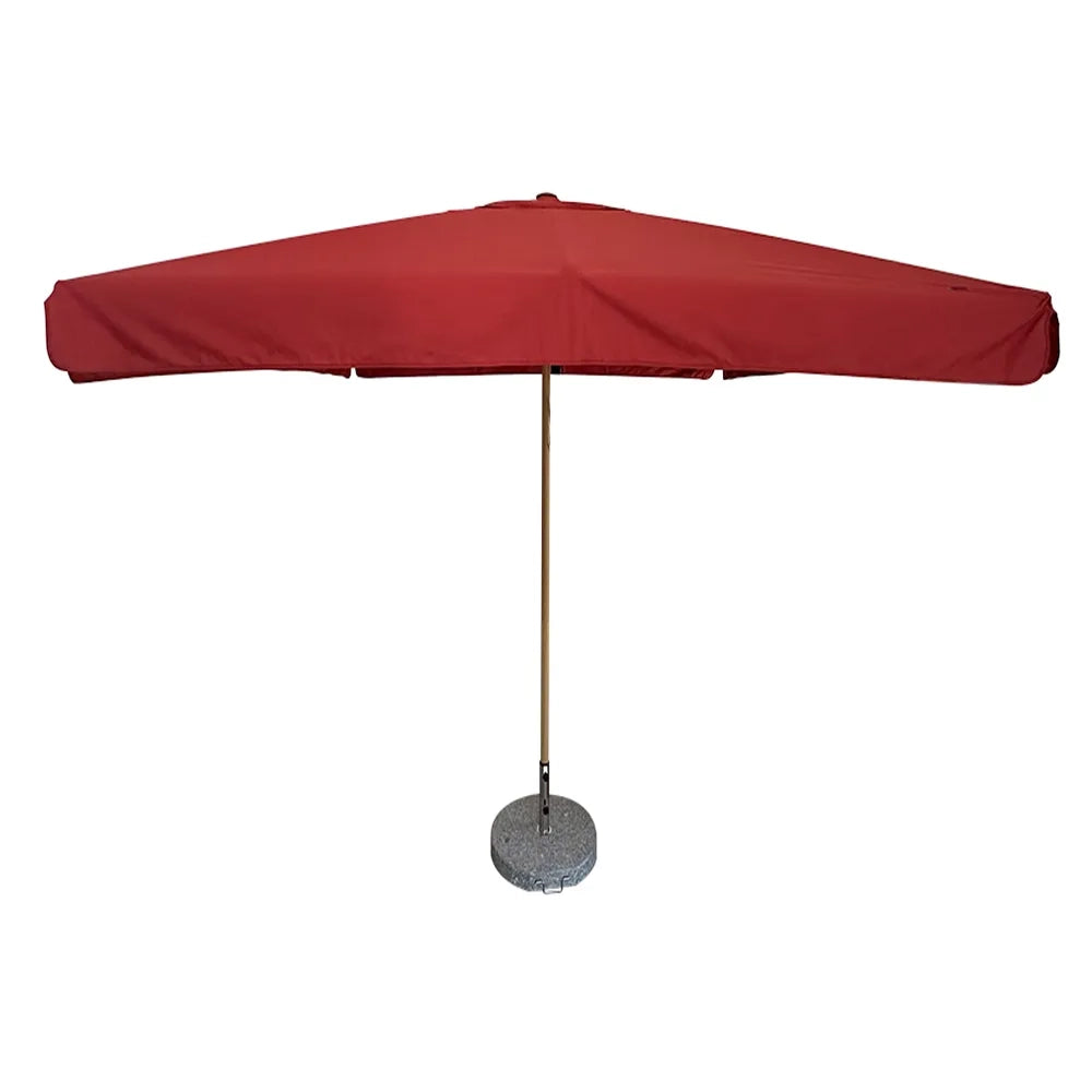 Tempo Style - Ombrellone da Giardino Vomero 3x3 m | Ombrellone da Esterno in Alluminio e Poliestere 180g/㎡ (Terracotta/Legno Rovere)