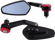 Specchi retrovisori universali in alluminio per motocicletta, 1 coppia, 7/8 pollici manubrio bar end (colore: rosso)