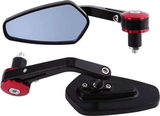 Specchi retrovisori universali in alluminio per motocicletta, 1 coppia, 7/8 pollici manubrio bar end (colore: rosso)