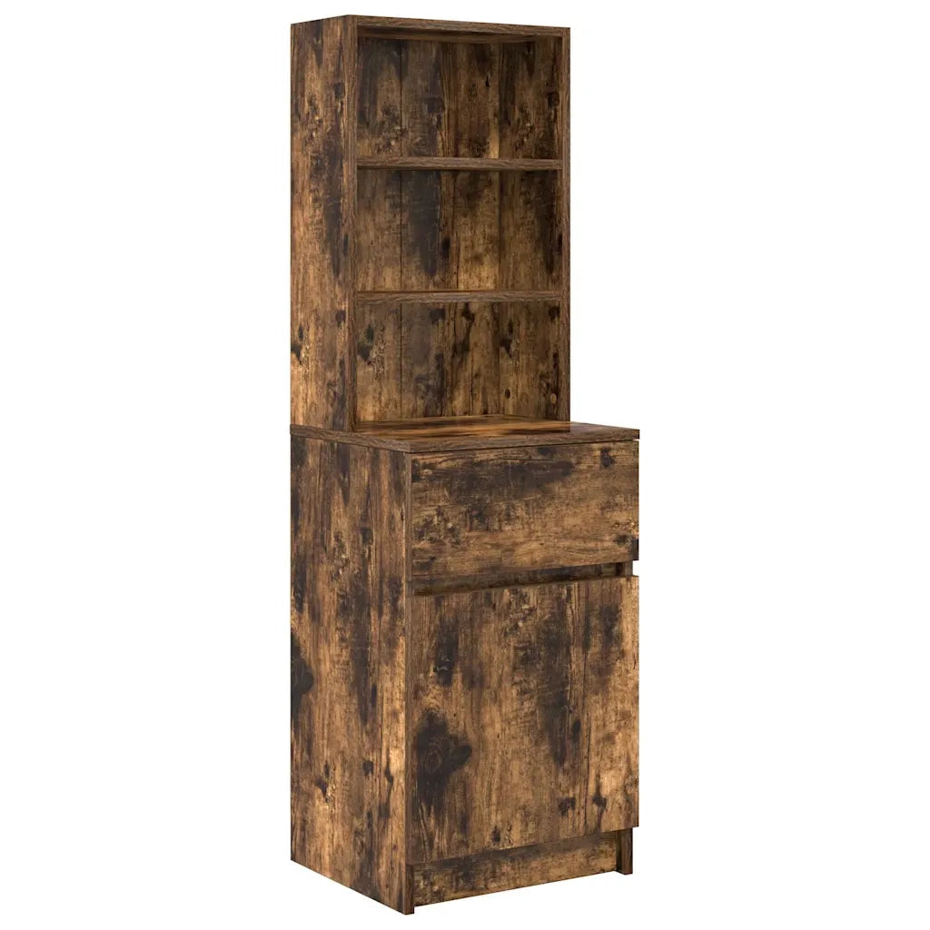 Comodino | Armadio da Notte | Mobiletto da notte Rovere Fumo 39x35x125 cm in Legno Multistrato
