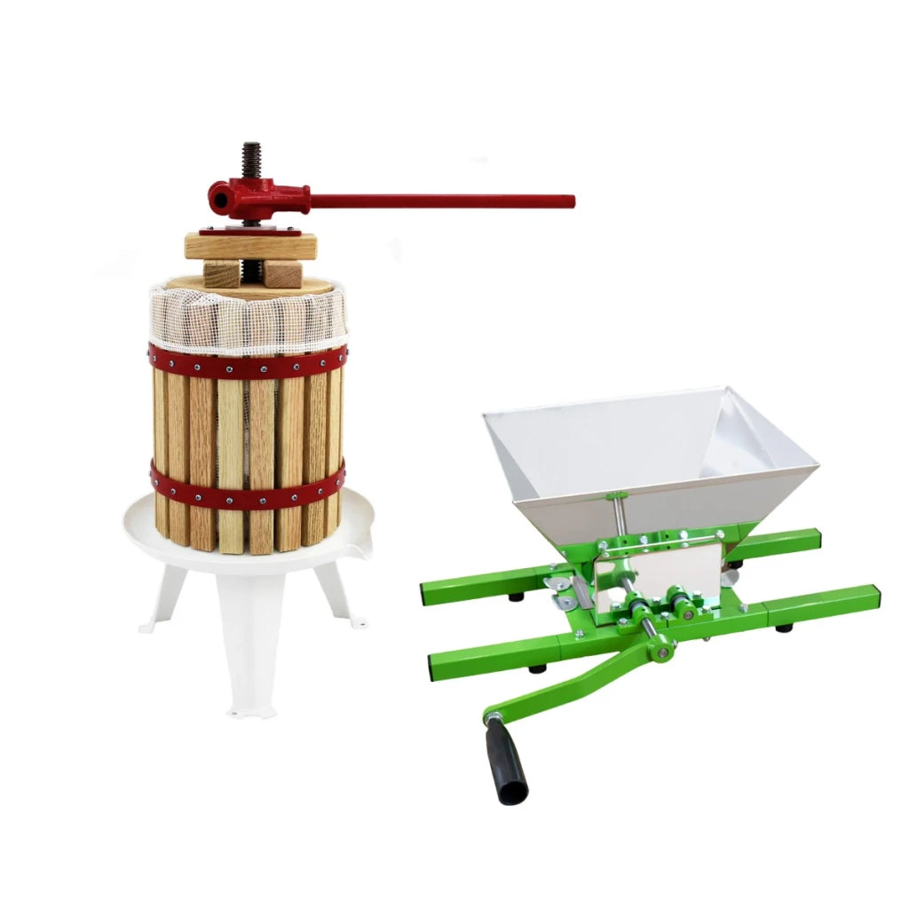 Pressa per Frutta 12 Litri e Trituratore 7 Litri per Fare Succo, Sidro e Vino
