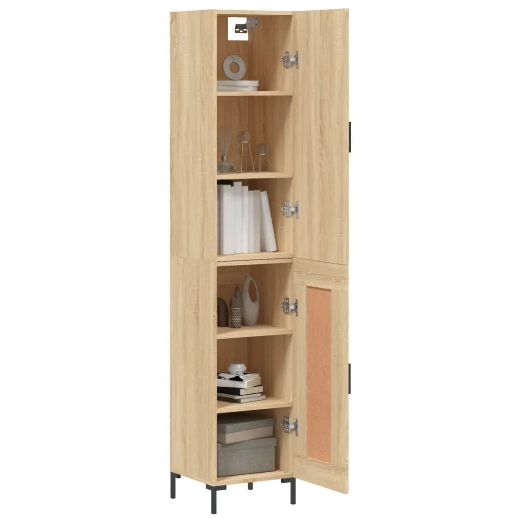 Credenza-Buffet-Armadio da cucina Rovere Sonoma 34,5x34x180 cm in Legno Multistrato 807938