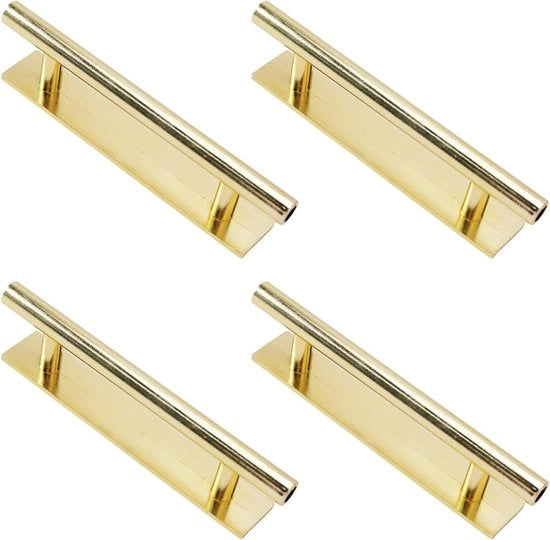 Maniglie autoadesive in alluminio 4 pezzi - giallo - adatte per armadi, finestre e porte.