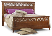Letto matrimoniale classico traforato legno noce bassano 180x216x120 - Mobili 2G