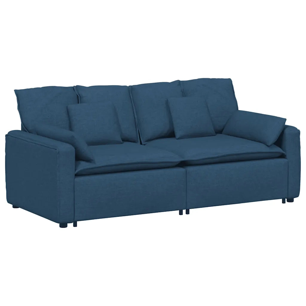 vidaXL Divano Modulare con Cuscini Blu