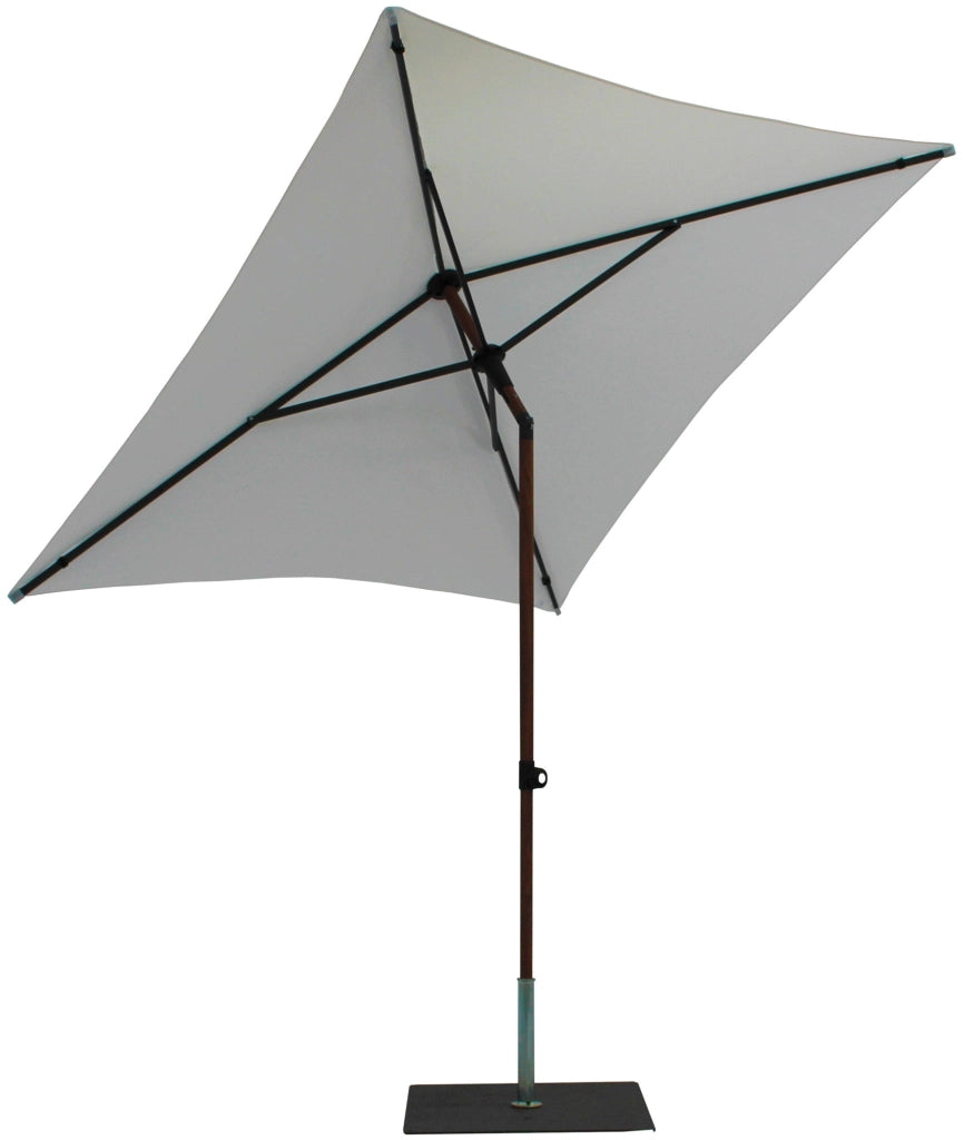 Ombrellone da Giardino 2x2 m Palo Ø38 mm in Alluminio Effetto Legno Tessuto Poliestere Trend Wood Bianco