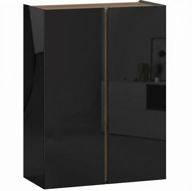 Mobile portascarpe a 6 livelli con ante soft-close senza maniglie; nero