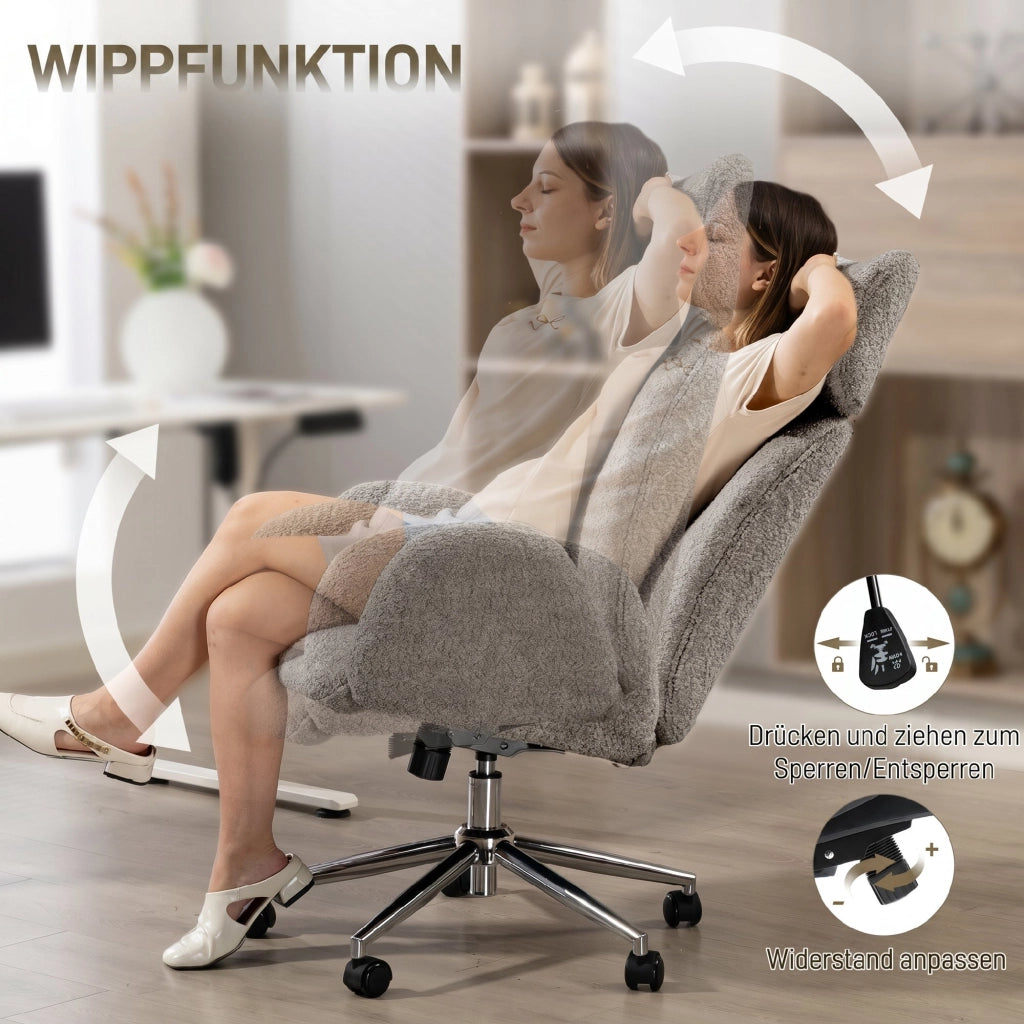 Sedia da ufficio ergonomica con poggiatesta regolabile ¨C zephmum ¨C Grigio scuro
