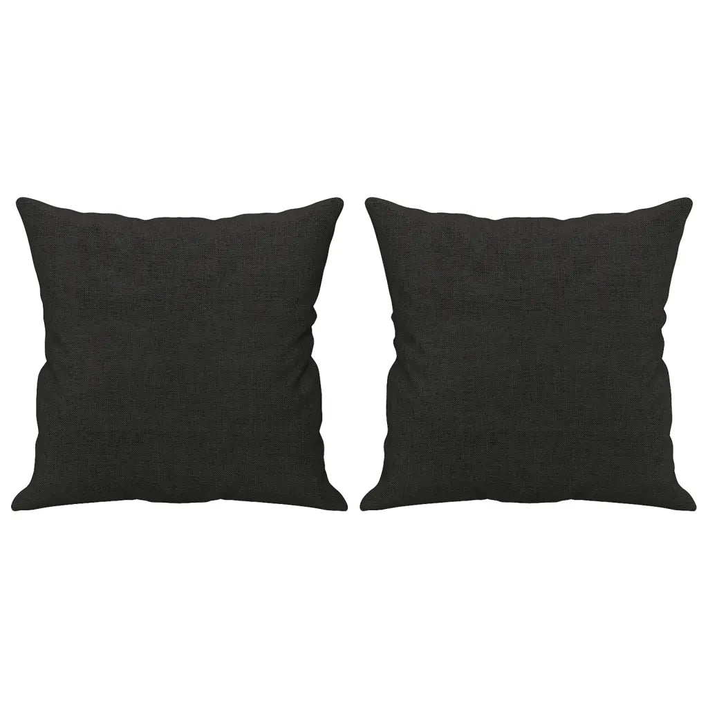 Set Divani 3 pz con Cuscini Nero in Tessuto