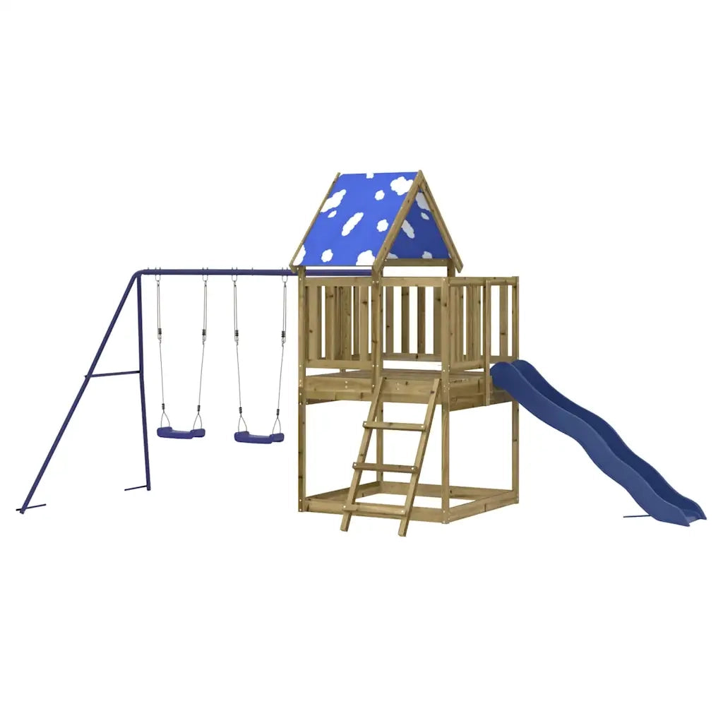 Set da Gioco da Esterno in Legno di Pino Impregnato