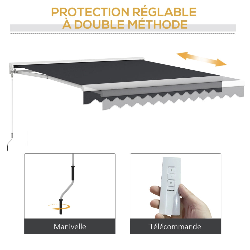 Tenda da giardino retrattile elettrica e manuale ¨C zephmum ¨C 295x250 cm grigio