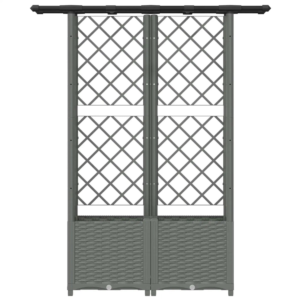 Letto Rialzato con Griglia e Tetto Grigio Chiaro 42032590
