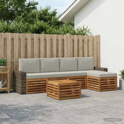 Set di divani da esterno 6 pz Naturale e Grigio Chiaro 3384277