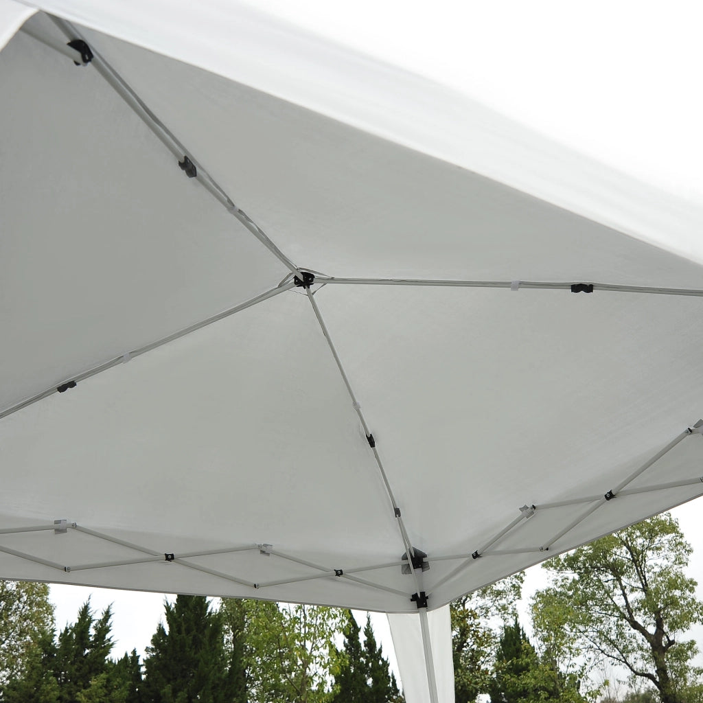 Tenda per feste pieghevole 2.4x2.4m con protezione UV pieghevole e portatile inclusa borsa per il giardino e il balcone bianco acciaio