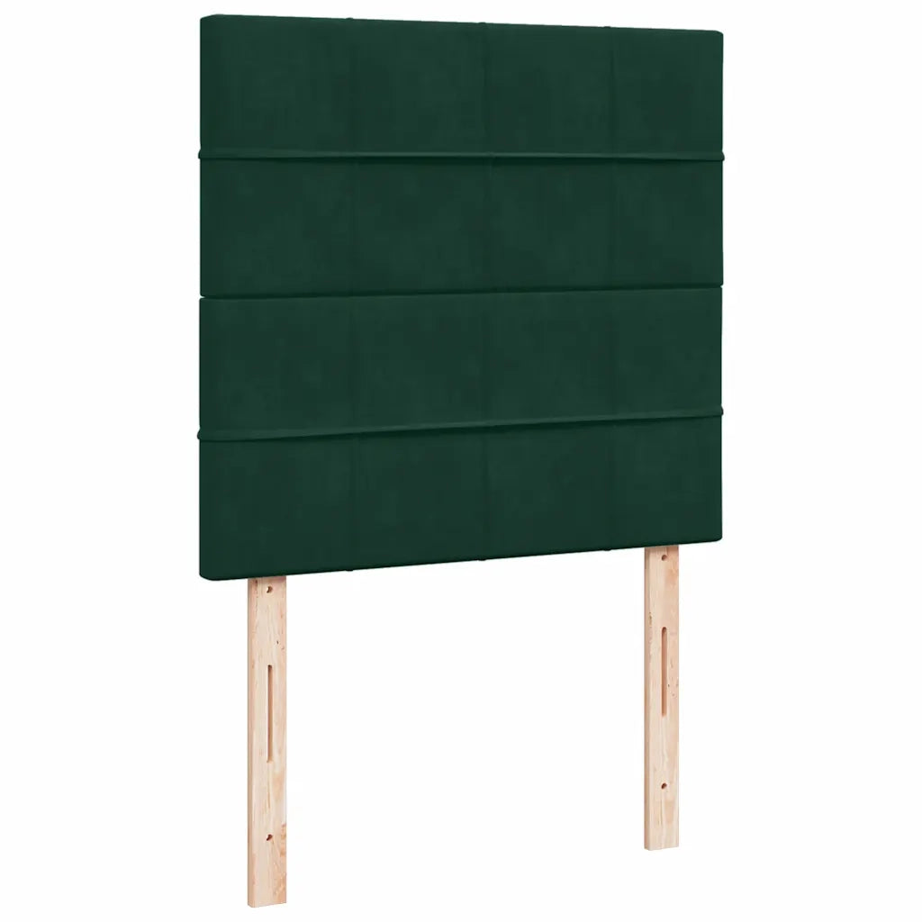 Giroletto a Molle con Materasso Verde Scuro 90x190 cm Velluto