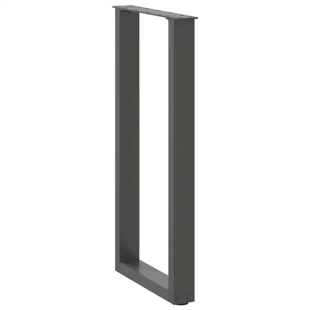 Gambe per tavolo consolle a forma di U 2 pz Antracite 38x(72-73) cm Acciaio 4013174