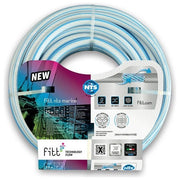 FITT MARINE Manguera NTS 19 mm x 25 m Tecnologia No Torsion System Resistente ai Raggi UV e all'Acqua Salata colore Bianco con Righe Blu