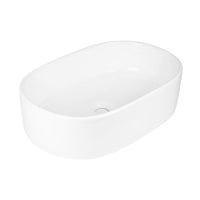 Lavabo da appoggio ceramica bianco ovale arredo bagno lavandino 56x35x14 cm *** finitura- lucido, confezione 1