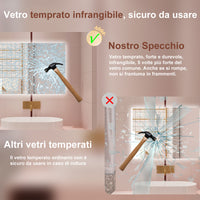 AICA Specchio da bagno 80 x 60 cm, antiappannamento, dimmerabile, interruttore touch, Funzione Memoria