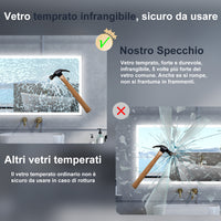Specchio da bagno Rettangolare con 100x60cm,Memoria, Antifog,Regorabile,Retroilluminato,doppio interruttore,