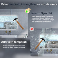 Specchio da bagno Rettangolare con 120x80cm,3 colori,Memoria, Antifog,Regorabile,Retroilluminato,doppio interruttore,