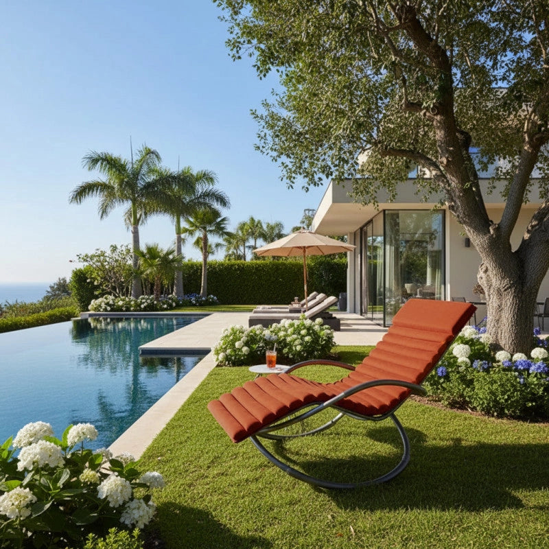Lettino prendisole SWING LUXE MONACO - Terracotta