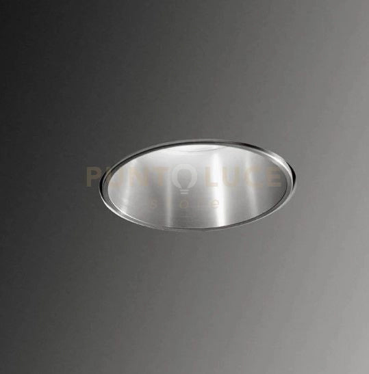 THESSALY faretto Incasso 1 Luce Acciaio Spazzolato Raso in alluminio e gesso attacco GU10 d.10cm