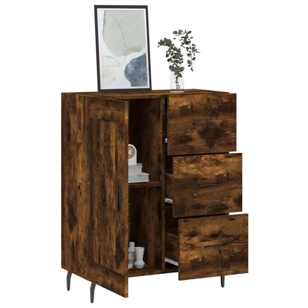 Credenza Rovere Fumo 69,5x34x90 cm in Legno Multistrato 830281