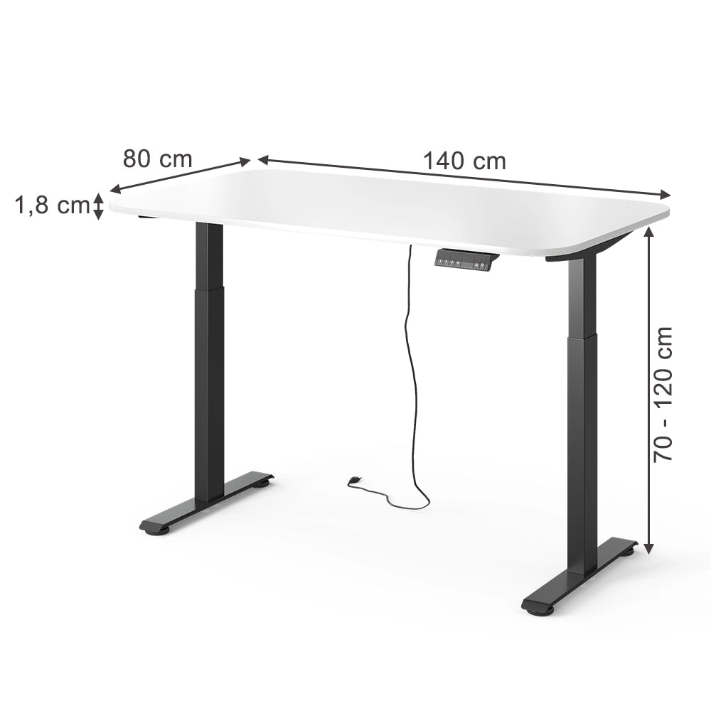Vicco Scrivania Nero/bianco 140 x 80 cm 2 motori