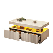TAVOLINO DA SALOTTO 100 x 50 x 45 cm Bianco in truciolare con LED