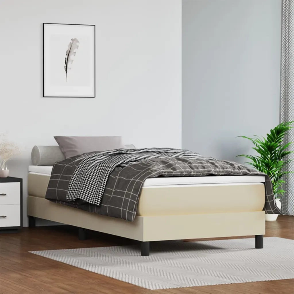Giroletto a Molle con Materasso Crema 80x200 cm in Similpelle 3144227