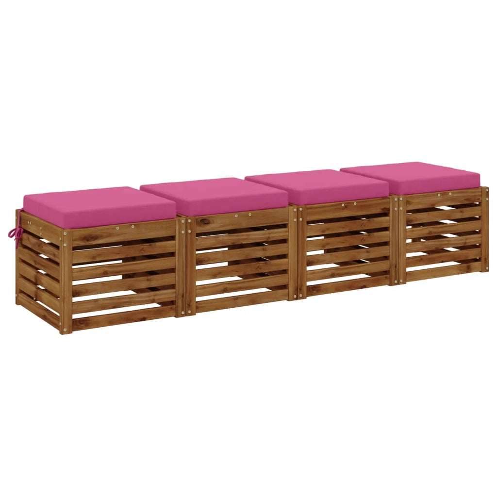 Cuscini per Sedia in 4 Pezzi SOEST 4 pz 100% Poliestere Rosa 944406