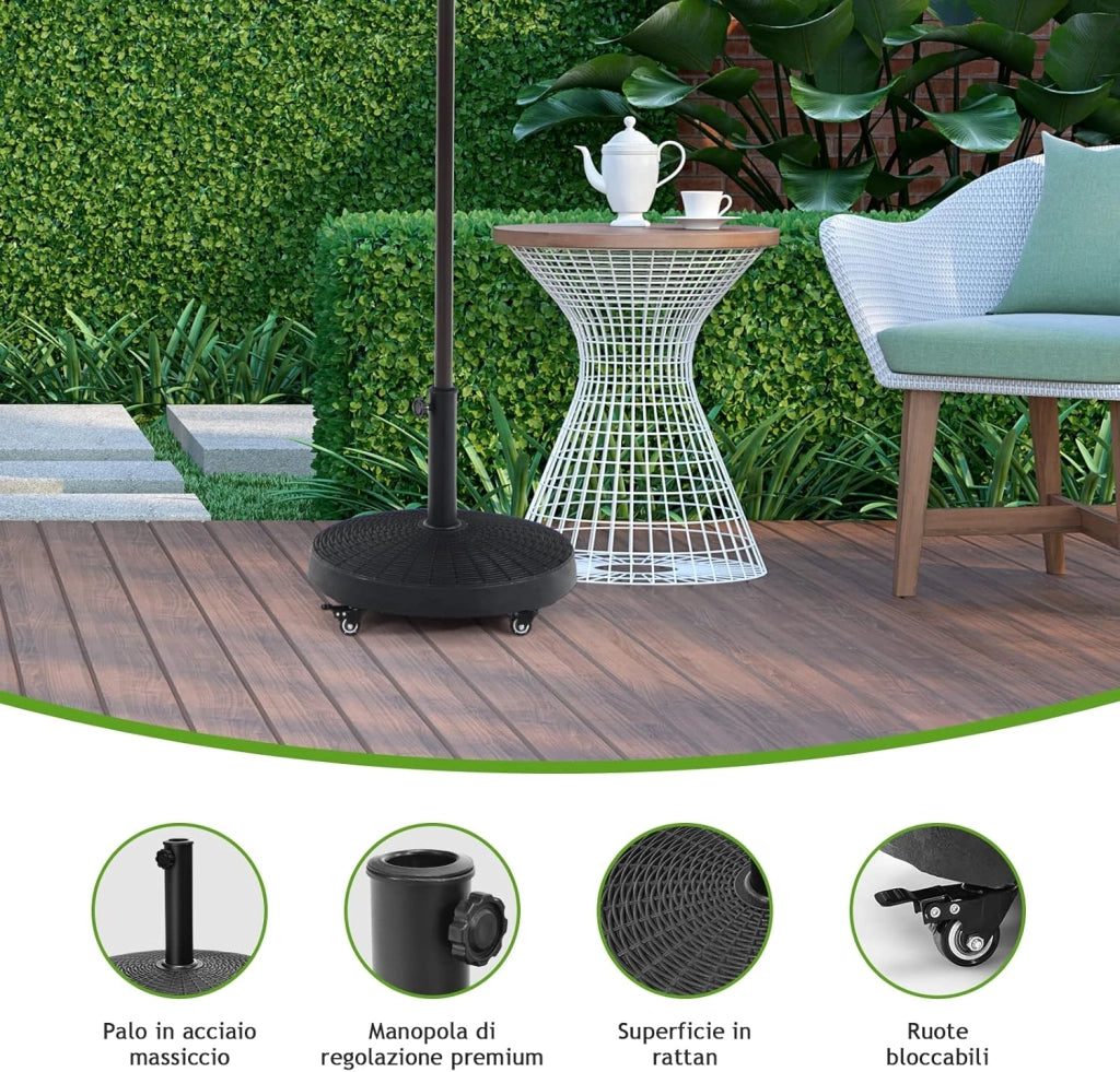 Base per Ombrellone in Resina da 46 cm, Base per Ombrellone Rotondo da 10 kg per Esterni, per Giardino, Spiaggia Piscina (Bronzo (modello5))