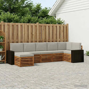 Set divano sezionale con cuscino 7 pcs Naturale e Grigio Chiaro