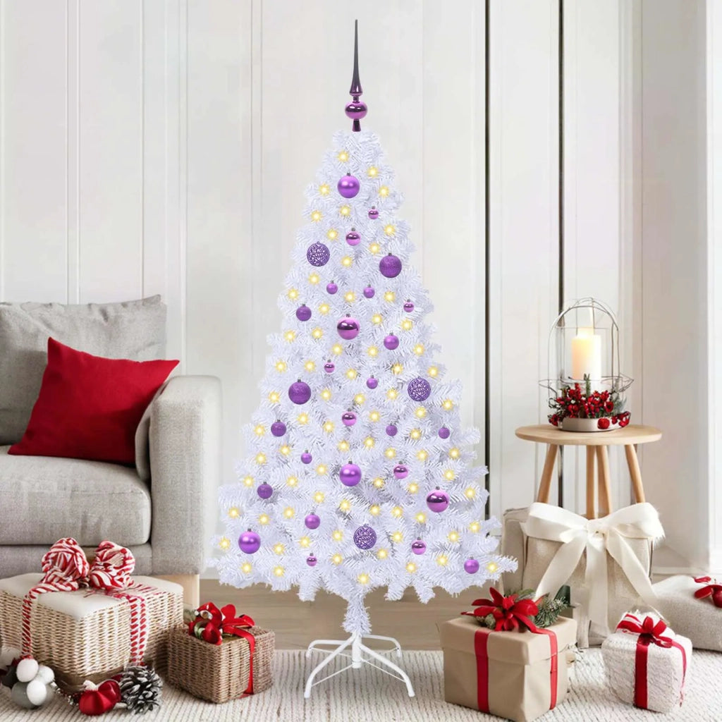Albero di Natale artificiale Bianco 150 cm PVC e Acciaio 3426764