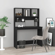 Scrivania con Mensole Nera 102x45x148 cm in Legno Multistrato