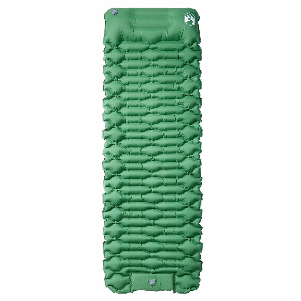 Materasso Campeggio Autogonfiabile con Cuscini 1 Persona Verde CFW2735049