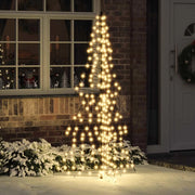Albero di Natale con 240 LED Bianco caldo 180 cm Rattan