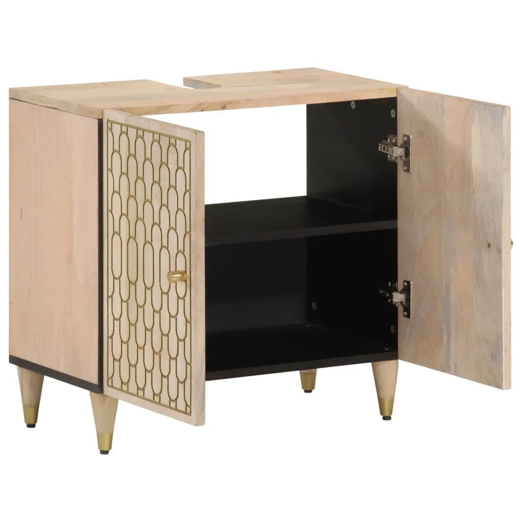 Mobile Lavabo da Bagno 62x33x58cm in Legno Massello di Mango 358267