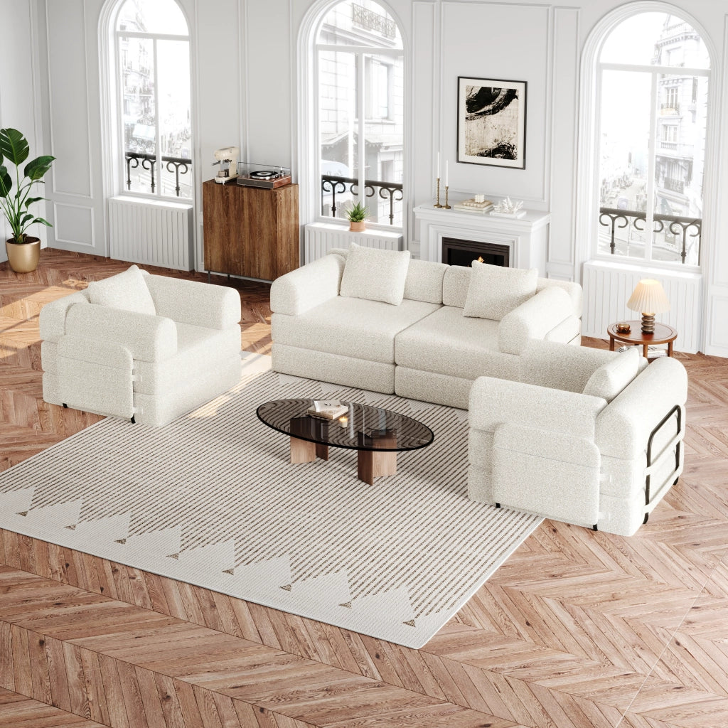 Divano Letto 2 in 1 con Vano Contenitore ¨C MINIMAL ¨C Chenille, Struttura Metallo