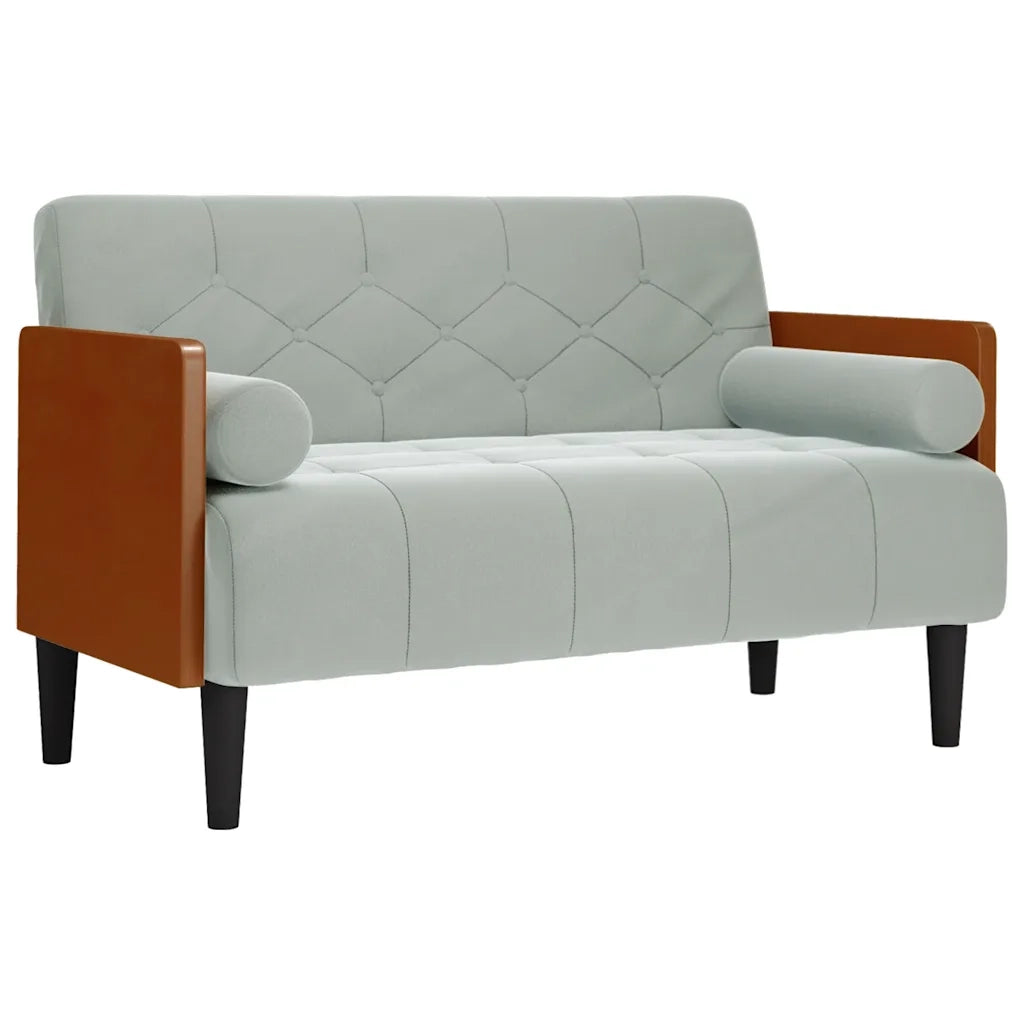 Divano Divanetto con Cuscini Bolster Grigio Chiaro 110 cm 4100601