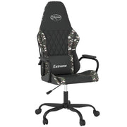 Sedia da Gaming | Sedia da e-sports Massaggiante Nero e Mimetico in Similpelle