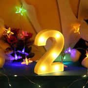 Trade Shop - Numero 2 Luminoso Bianco A Led Decoro Per Eventi Feste Luce Calda 3000k 16x3cm -