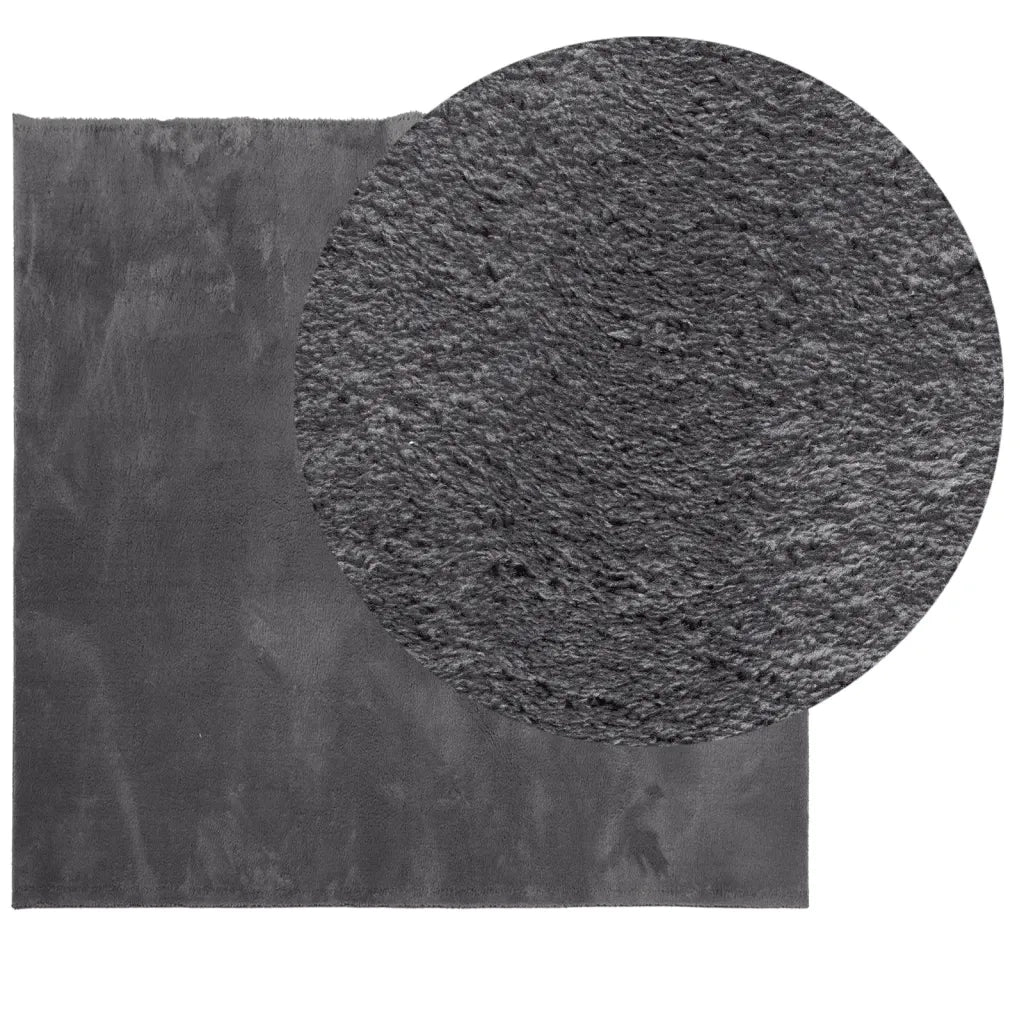 Tappeto del soggiorno | Tappeto Pelo Corto HUARTE Morbido Lavabile Antracite 200x200 cm
