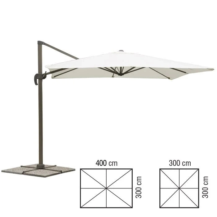 Ombrellone a Braccio Deluxe 3x3 Ecrù Reclinabile