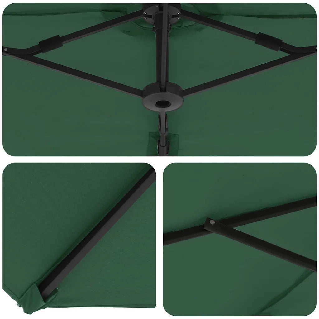 Ombrellone Verde 372 x 198 x 243 cm Poliestere e Alluminio 42003376