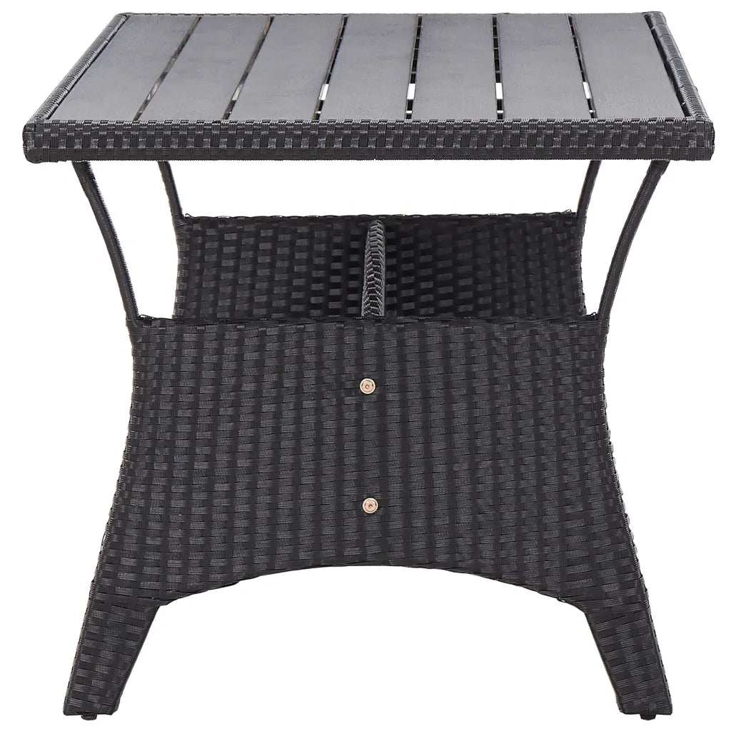 Tavolo da Giardino Nero 120x70x66 cm in Polyrattan 316585