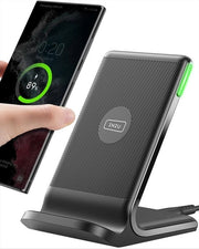 Opluchatore senza fili, 15W Stazione di ricarica rapida senza fili, compatibile con iPhone 14 13 12 11 Pro Max Samsung Galaxy S21 S20 S9 S8 AirPods ecc.
