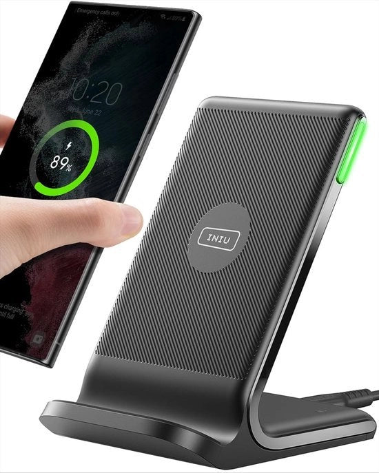 Opluchatore senza fili, 15W Stazione di ricarica rapida senza fili, compatibile con iPhone 14 13 12 11 Pro Max Samsung Galaxy S21 S20 S9 S8 AirPods ecc.